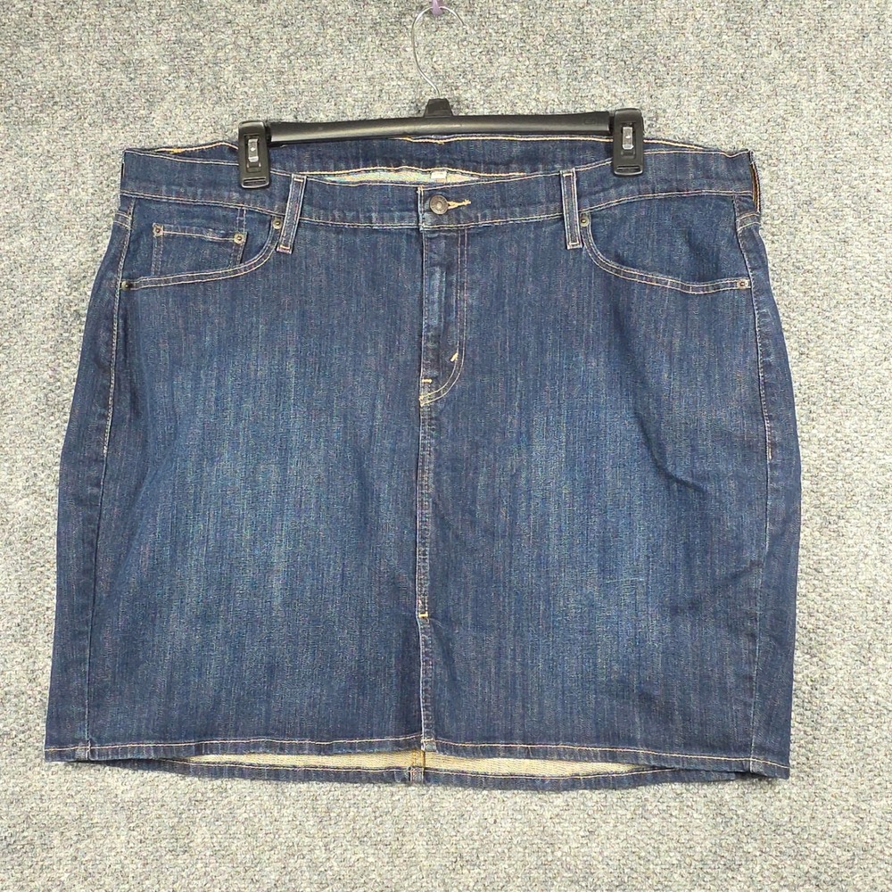 Levi's Womens 22W Skirt Dark Wash Denim Stretch Mini Indigo 5-Pocket